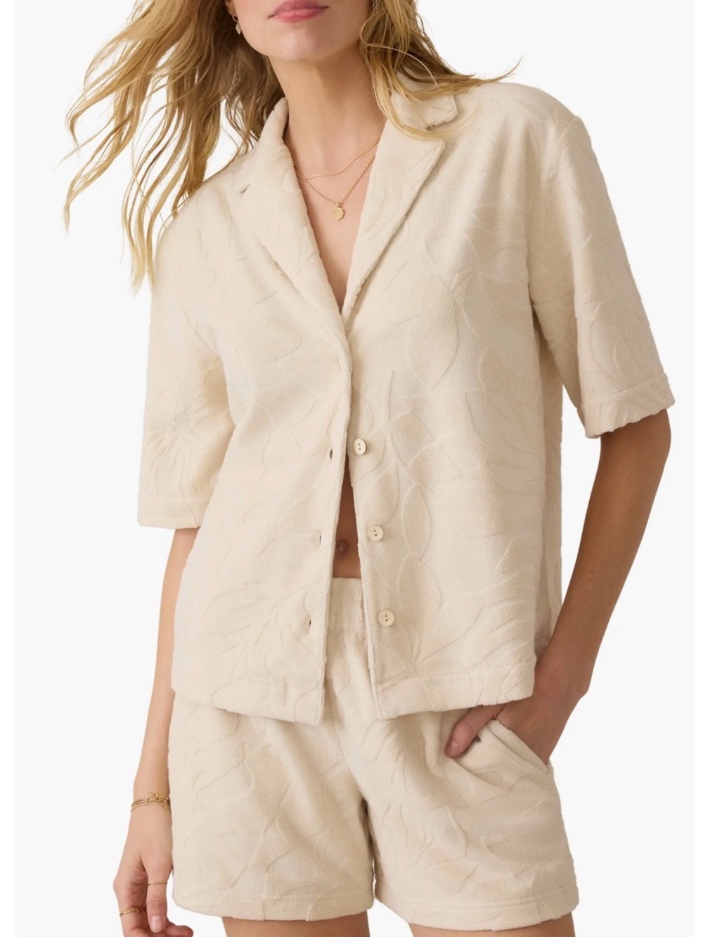 Faherty Cabana Towel Terry Camp Shirt